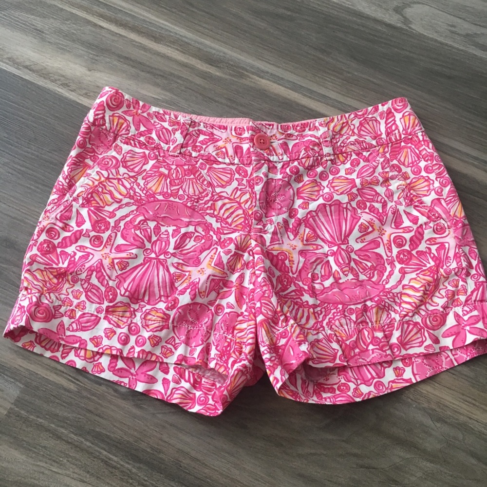 Lilly Pulitzer Callahan Shorts 2 Pink White Print